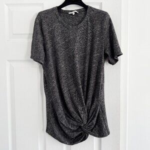 IRO "Laura" Cotton/Wool Blend T-Shirt in Charcoal Grey, size medium